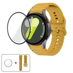Bracelet de montre en silicone Wave Stitching avec film incurvé 3D, pour Samsung Galaxy Watch4 Classic 46 mm, pour Samsung Galaxy Watch4 Classic 42 mm, pour Samsung Galaxy Watch5 Active 40 mm, pour Samsung Galaxy Watch5 Active 44 mm
