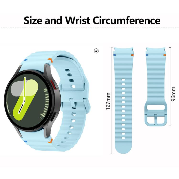 Bracelet de montre en silicone Wave Stitching avec film incurvé 3D, pour Samsung Galaxy Watch4 Classic 46 mm, pour Samsung Galaxy Watch4 Classic 42 mm, pour Samsung Galaxy Watch5 Active 40 mm, pour Samsung Galaxy Watch5 Active 44 mm