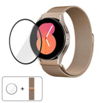 Milanese Magnetic Stainless Steel Watch Band with 3D Curved Film, For Samsung Galaxy Watch6 Classic 43mm, For Samsung Galaxy Watch5 44mm, For Samsung Galaxy Watch5 Pro 45mm, For Samsung Galaxy Watch5 40mm, For Samsung Galaxy Watch4 44mm                ...