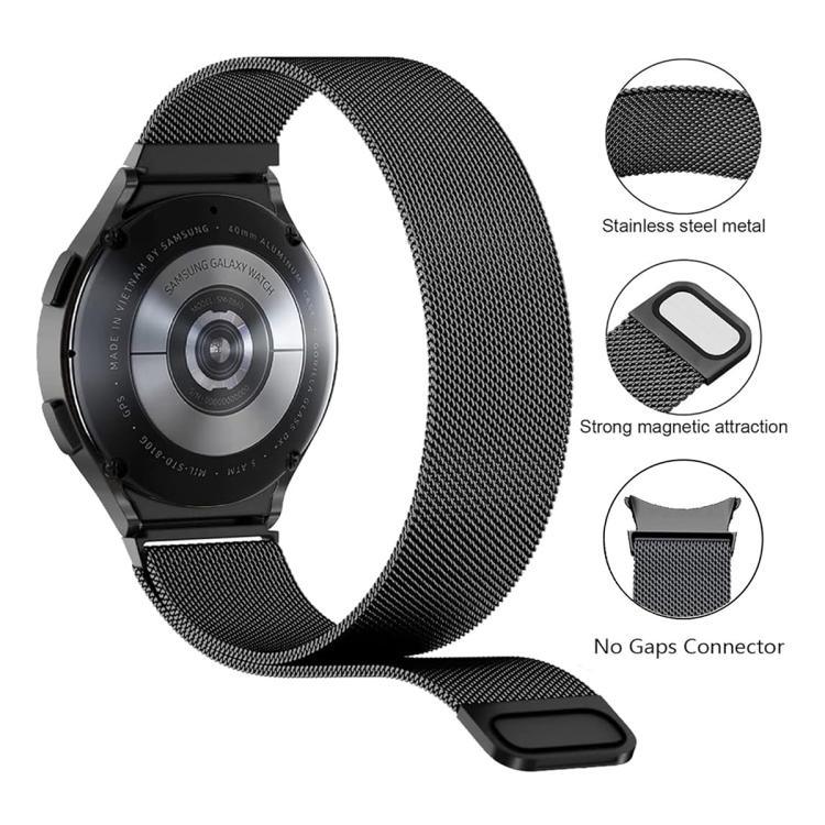 Bracelet de montre milanais magnétique en acier inoxydable avec film incurvé 3D, pour Samsung Galaxy Watch4 Classic 46mm, pour Samsung Galaxy Watch4 Classic 42mm, pour Samsung Galaxy Watch5 Active 40mm, pour Samsung Galaxy Watch5 Active 44mm