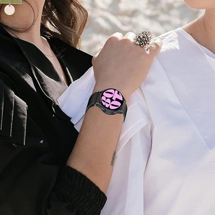Bracelet de montre milanais magnétique en acier inoxydable avec film incurvé 3D, pour Samsung Galaxy Watch FE 40mm, pour Samsung Galaxy Watch7 44mm, pour Samsung Galaxy Watch7 40mm, pour Samsung Galaxy Watch6 Classic 47mm, pour Samsung Galaxy Watch6 44mm