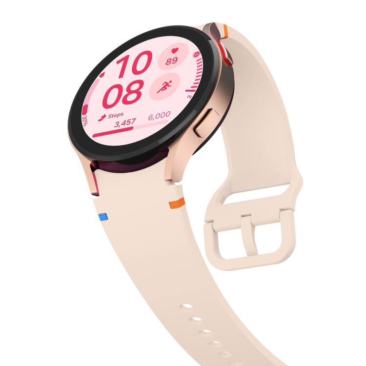 Bracelet de montre en silicone à coutures simples avec film incurvé 3D, pour Samsung Galaxy Watch FE 40mm, pour Samsung Galaxy Watch7 44mm, pour Samsung Galaxy Watch7 40mm, pour Samsung Galaxy Watch6 Classic 47mm