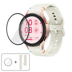 Bracelet de montre en silicone à coutures simples avec film incurvé 3D, pour Samsung Galaxy Watch FE 40mm, pour Samsung Galaxy Watch7 44mm, pour Samsung Galaxy Watch7 40mm, pour Samsung Galaxy Watch6 Classic 47mm