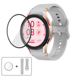 Bracelet de montre en silicone à coutures simples avec film incurvé 3D, pour Samsung Galaxy Watch FE 40mm, pour Samsung Galaxy Watch7 44mm, pour Samsung Galaxy Watch7 40mm, pour Samsung Galaxy Watch6 Classic 47mm