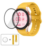 Bracelet de montre en silicone à couture unie avec film incurvé 3D, pour Samsung Galaxy Watch5 Pro 45mm, pour Samsung Galaxy Watch5 40mm, pour Samsung Galaxy Watch4 44mm, pour Samsung Galaxy Watch4 40mm