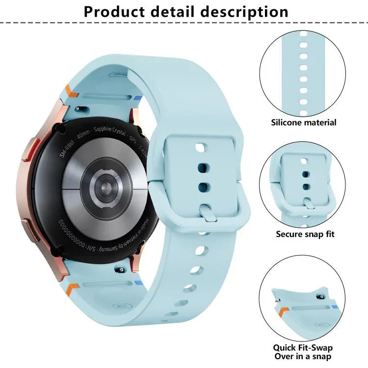 Plain Stitching Silicone Watch Band with 3D Curved Film, For Samsung Galaxy Watch4 Active 40mm, For Samsung Galaxy Watch4 Active 44mm