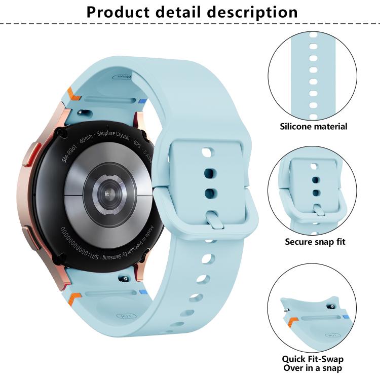 Bracelet de montre en silicone à couture simple avec film incurvé 3D, pour Samsung Galaxy Watch4 Classic 46mm, pour Samsung Galaxy Watch4 Classic 42mm, pour Samsung Galaxy Watch5 Active 40mm, pour Samsung Galaxy Watch5 Active 44mm