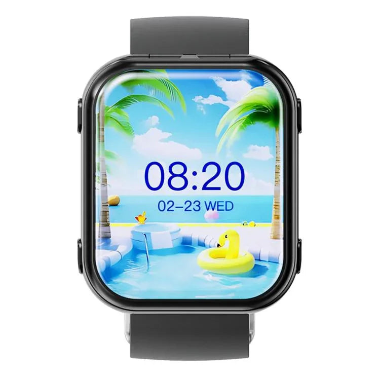 Montre connectée avec écouteurs TWS T1, écran carré de 1,8 pouce, compatible avec les appels Bluetooth et la mesure de la fréquence cardiaque