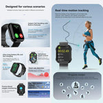 Montre connectée avec écouteurs TWS T1, écran carré de 1,8 pouce, compatible avec les appels Bluetooth et la mesure de la fréquence cardiaque