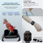 Montre connectée avec écouteurs TWS T1, écran carré de 1,8 pouce, compatible avec les appels Bluetooth et la mesure de la fréquence cardiaque