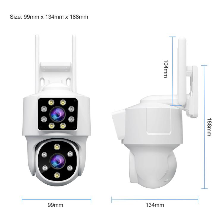 Caméra de surveillance panoramique HD à double objectif Srihome SH063 4MP, SH063