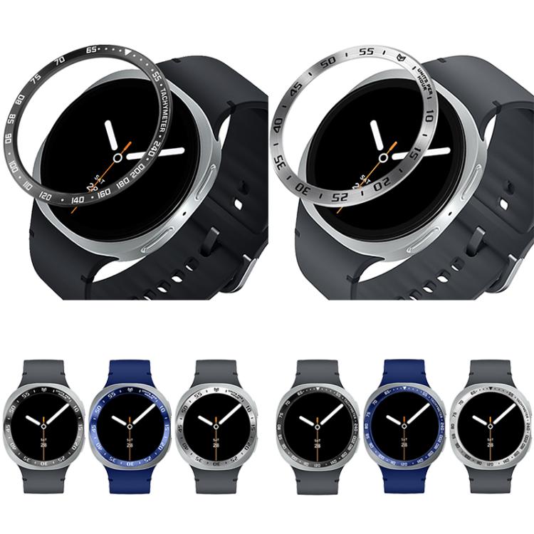Cadre de protection pour montre connectée en métal, Style : E, Pour Samsung Galaxy Watch8 Classic 46 mm, Pour Samsung Galaxy Watch8 44 mm, Pour Samsung Galaxy Watch8 40 mm
