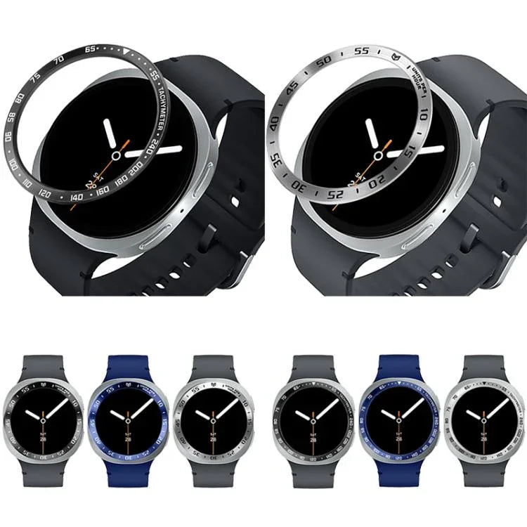 Cadre de protection pour montre connectée en métal, Style : E, Pour Samsung Galaxy Watch8 Classic 46 mm, Pour Samsung Galaxy Watch8 44 mm, Pour Samsung Galaxy Watch8 40 mm