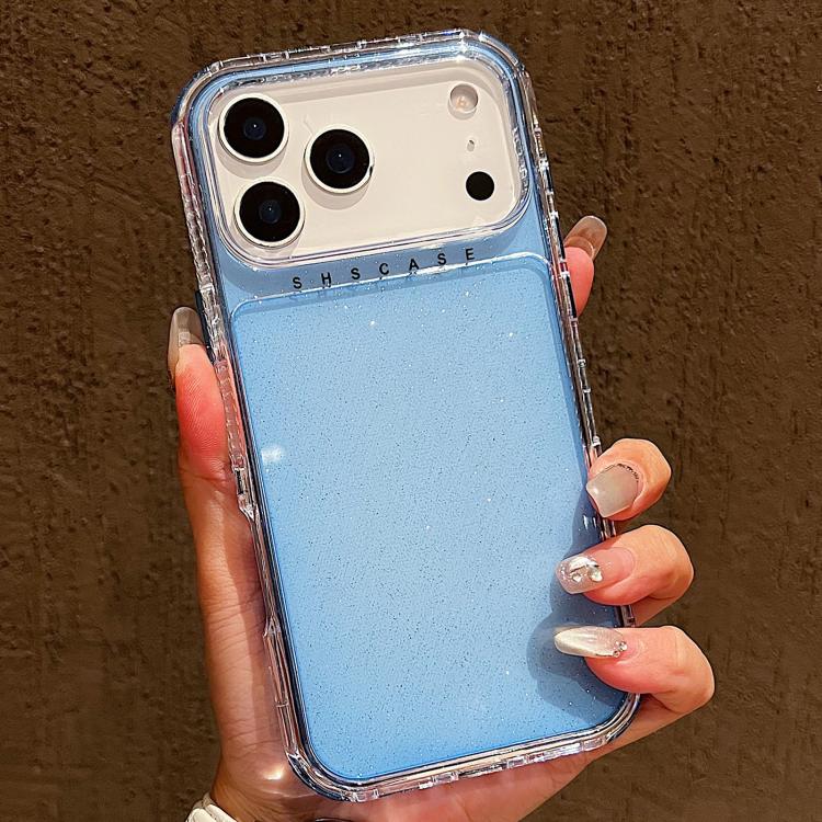 Étui de téléphone 3 en 1 en TPU + PC avec poudre scintillante, pour iPhone 17 Pro Max, pour iPhone 17 Pro