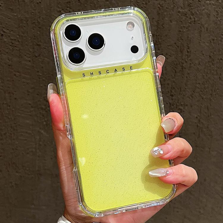 Étui de téléphone 3 en 1 en TPU + PC avec poudre scintillante, pour iPhone 17 Pro Max, pour iPhone 17 Pro