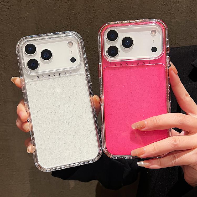 Étui de téléphone 3 en 1 en TPU + PC avec poudre scintillante, pour iPhone 17 Pro Max, pour iPhone 17 Pro