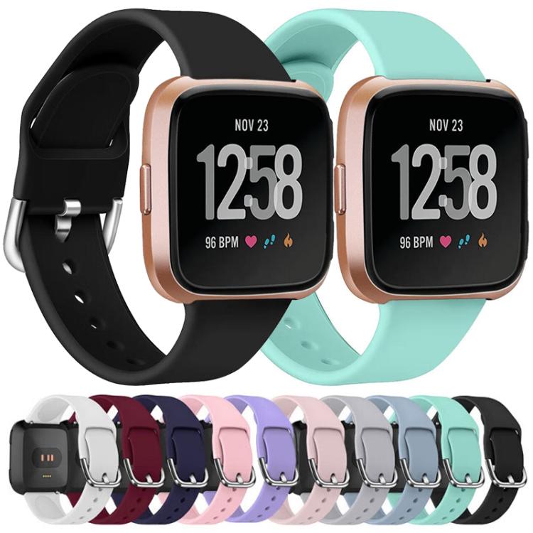 For Fitbit Versa 2 / Versa / Versa Lite xDfind Reverse Buckle Solid Color Silicone Watch Band, S, L
