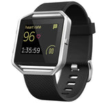 For Fitbit Blaze xDfind Steel Buckle Diagonal Texture Solid Color Silicone Watch Band, S, L