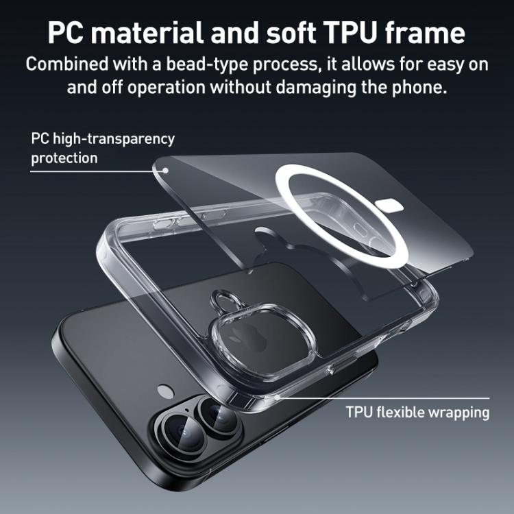 Coque de téléphone ZGA Magsafe avec boutons métalliques, en PC hybride transparent et TPU, pour iPhone 17 Pro Max, pour iPhone 17 Pro, pour iPhone 17
