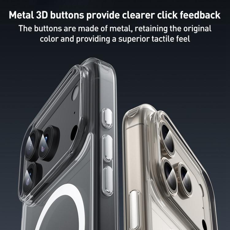 Coque de téléphone ZGA Magsafe avec boutons métalliques, en PC hybride transparent et TPU, pour iPhone 17 Pro Max, pour iPhone 17 Pro, pour iPhone 17