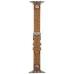 Bracelet de montre Rivet Camellia en cuir microfibre effet peau, pour Apple Watch 46 mm / 49 mm / 45 mm / 44 mm et pour Apple Watch 42 mm / 41 mm / 40 mm / 38 mm