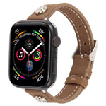 Bracelet de montre Rivet Camellia en cuir microfibre effet peau, pour Apple Watch 46 mm / 49 mm / 45 mm / 44 mm et pour Apple Watch 42 mm / 41 mm / 40 mm / 38 mm