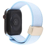 Bracelet de montre en nylon élastique bicolore sergé avec boucle magnétique, compatible avec Apple Watch 46 mm / 49 mm / 45 mm / 44 mm et Apple Watch 42 mm / 41 mm / 40 mm / 38 mm.