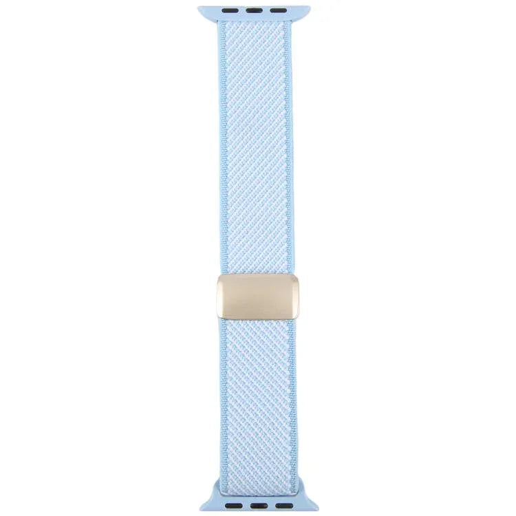 Bracelet de montre en nylon élastique bicolore sergé avec boucle magnétique, compatible avec Apple Watch 46 mm / 49 mm / 45 mm / 44 mm et Apple Watch 42 mm / 41 mm / 40 mm / 38 mm.