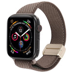 Bracelet de montre en nylon élastique bicolore sergé avec boucle magnétique, compatible avec Apple Watch 46 mm / 49 mm / 45 mm / 44 mm et Apple Watch 42 mm / 41 mm / 40 mm / 38 mm.