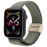Bracelet de montre en nylon élastique bicolore sergé avec boucle magnétique, compatible avec Apple Watch 46 mm / 49 mm / 45 mm / 44 mm et Apple Watch 42 mm / 41 mm / 40 mm / 38 mm.