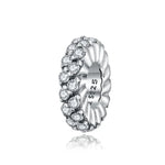 Perles Zircon d'Hiver Brillant en Argent Sterling S925 Accessoires DIY pour Bracelet Collier, Hiver Brillant
