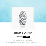 Perles Zircon d'Hiver Brillant en Argent Sterling S925 Accessoires DIY pour Bracelet Collier, Hiver Brillant