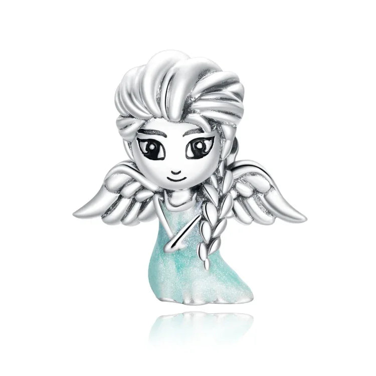 Perles Flocon de Neige Fée en Argent Sterling S925 Accessoires DIY pour Bracelet Collier, Fée