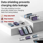 Bloqueur de protection des données de charge USB, USB-A femelle vers USB-A mâle, Type-C mâle vers USB-A femelle, Type-C mâle vers Type-C femelle, Type-C mâle vers USB-A mâle