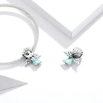 Perles Flocon de Neige Fée en Argent Sterling S925 Accessoires DIY pour Bracelet Collier, Fée