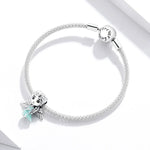 Perles Flocon de Neige Fée en Argent Sterling S925 Accessoires DIY pour Bracelet Collier, Fée