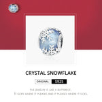 Perles Flocon de Neige en Cristal en Argent Sterling S925 Accessoires DIY pour Bracelet Collier, Flocon de Neige
