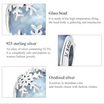 Perles Flocon de Neige en Cristal en Argent Sterling S925 Accessoires DIY pour Bracelet Collier, Flocon de Neige