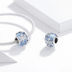 Perles Flocon de Neige en Cristal en Argent Sterling S925 Accessoires DIY pour Bracelet Collier, Flocon de Neige