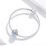 Perles Flocon de Neige en Cristal en Argent Sterling S925 Accessoires DIY pour Bracelet Collier, Flocon de Neige