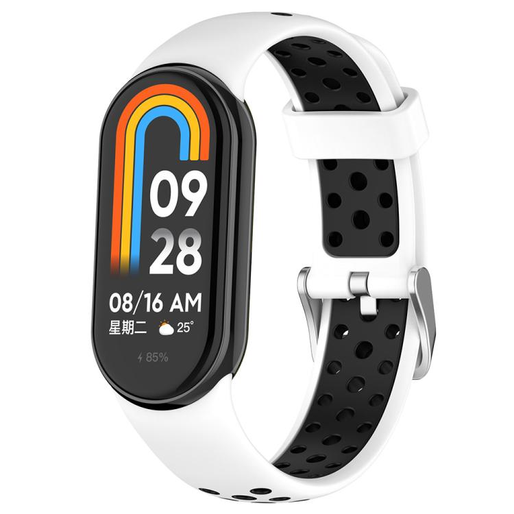 xDfind Metal Plug Two Color Silicone Watch Band, For Xiaomi Smart Band 10 / 9 / 8
