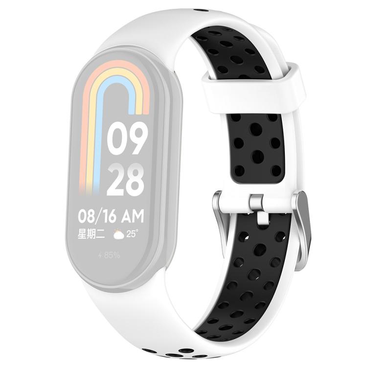 xDfind Metal Plug Two Color Silicone Watch Band, For Xiaomi Smart Band 10 / 9 / 8