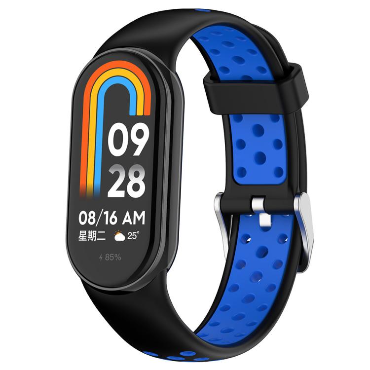 xDfind Metal Plug Two Color Silicone Watch Band, For Xiaomi Smart Band 10 / 9 / 8