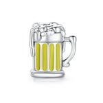 Perles Chope de Bière en Argent Sterling S925 Accessoires DIY pour Bracelet Collier, Chope de Bière
