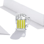 Perles Chope de Bière en Argent Sterling S925 Accessoires DIY pour Bracelet Collier, Chope de Bière