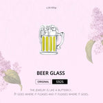 Perles Chope de Bière en Argent Sterling S925 Accessoires DIY pour Bracelet Collier, Chope de Bière