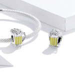 Perles Chope de Bière en Argent Sterling S925 Accessoires DIY pour Bracelet Collier, Chope de Bière