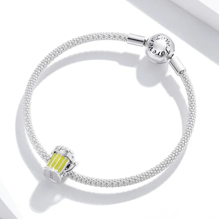 Perles Chope de Bière en Argent Sterling S925 Accessoires DIY pour Bracelet Collier, Chope de Bière
