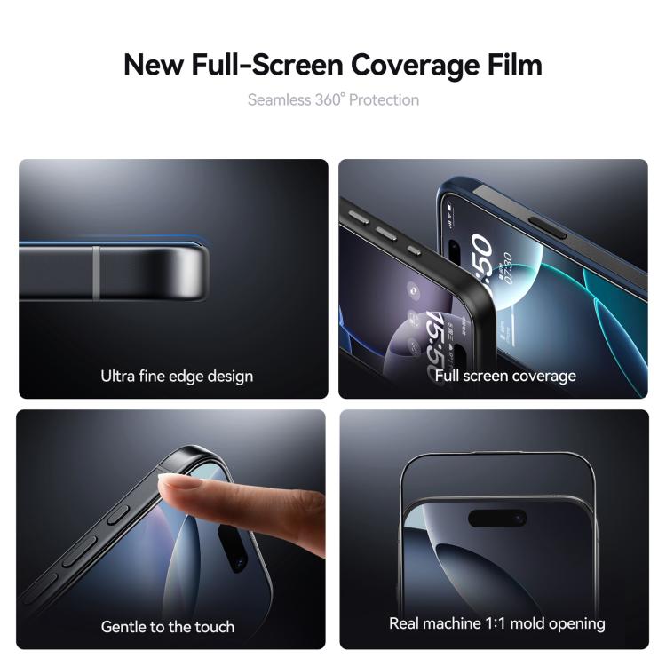 Film en verre trempé JOYROOM Knight Series 2.5D plein écran HD dur anti-rayures, pour iPhone 17 Pro Max, pour iPhone 17 Pro, pour iPhone 17, pour iPhone Air, pour iPhone 16 Pro Max, pour iPhone 16 Pro, pour iPhone 16 Plus, pour iPhone 16