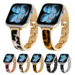 Bracelet de montre en alliage à motif léopard, compatible avec Apple Watch 46 mm / 49 mm / 45 mm / 44 mm et Apple Watch 42 mm / 41 mm / 40 mm / 38 mm.